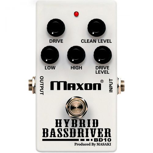  Maxon},description:Maxons first overdrive designed specifically for bass guitar, the BD10 offers an articulate distortion that can be blended with clean signal for a variety of sat