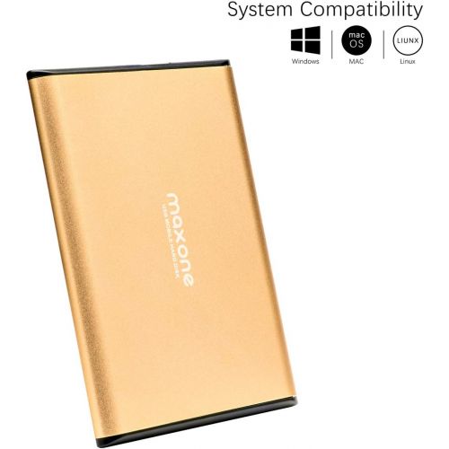  [아마존 핫딜] [아마존핫딜]500GB External Hard Drive Portable - Maxone Ultra Slim 2.5 External HDD USB 3.0 for PC, Mac, Laptop, PS4, Xbox one - Gold