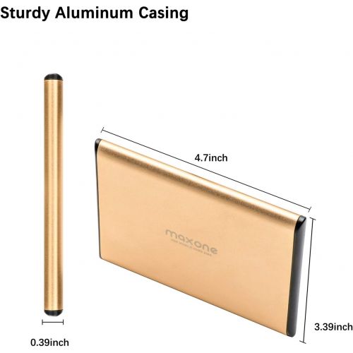  [아마존 핫딜] [아마존핫딜]500GB External Hard Drive Portable - Maxone Ultra Slim 2.5 External HDD USB 3.0 for PC, Mac, Laptop, PS4, Xbox one - Gold