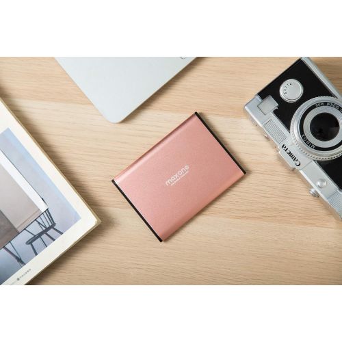  Maxone 320GB Ultra Slim Portable External Hard Drive HDD USB 3.0 for PC, Mac, Laptop, PS4, Xbox one - Rose Pink