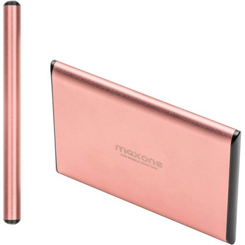 Maxone 320GB Ultra Slim Portable External Hard Drive HDD USB 3.0 for PC, Mac, Laptop, PS4, Xbox one - Rose Pink