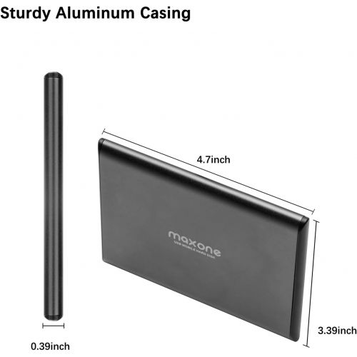  Maxone 320GB Ultra Slim Portable External Hard Drive HDD USB 3.0 for PC, Mac, Laptop, PS4, Xbox one - Charcoal Grey