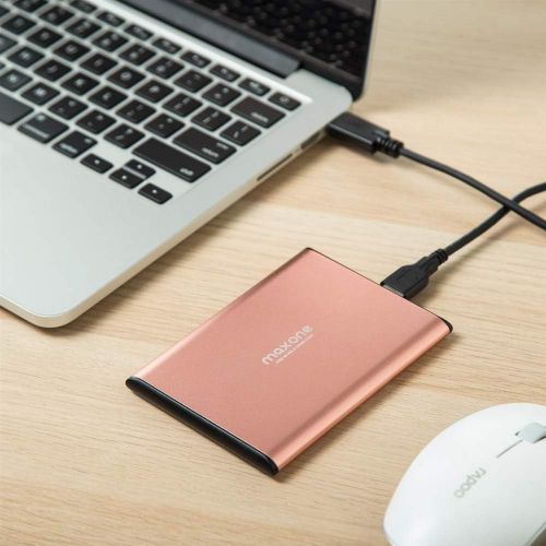  Maxone 250GB Ultra Slim Portable External Hard Drive HDD USB 3.0 for PC, Mac, Laptop, PS4, Xbox one - Rose Pink