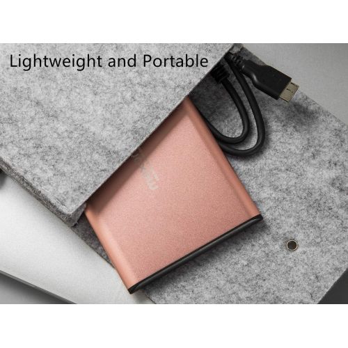  Maxone 250GB Ultra Slim Portable External Hard Drive HDD USB 3.0 for PC, Mac, Laptop, PS4, Xbox one - Rose Pink