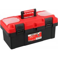 [아마존베스트]MAXPOWER Tool Box 16 inch, Plastic Small Tool Box with Latch and Removable Tray, Red