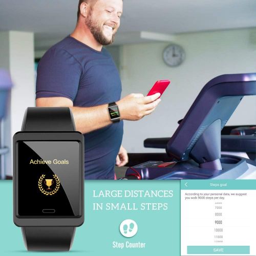  [아마존 핫딜] MAXTOP maxtop Smart Watch for Android Phones - iOS Phones, Full Screen Large Size Metal Shell Clear Interface Smartwatch for Women Men and Teenager Black