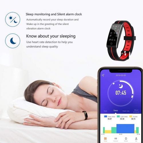  Maxtop maxtop Sports Fitness Activity Tracker Waterproof, Superior Slim Silicone Band with Durable Battery, Color Screen Display, Magnetic Suction Charging, 14 Functions Compatible with A