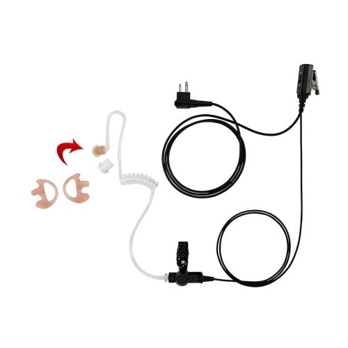  MAXTOP 10 Pack Maxtop ASK2425-H1 1-Wire Clear Coil Surveillance Kit Earphone for Hytera TC-500 TC-508...