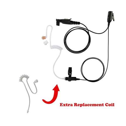  MAXTOP 10 Pack Maxtop ASK2425-H3 1-Wire Clear Coil Surveillance Kit Earphone for Hytera HYT TC-780 TC-780M TC-3000