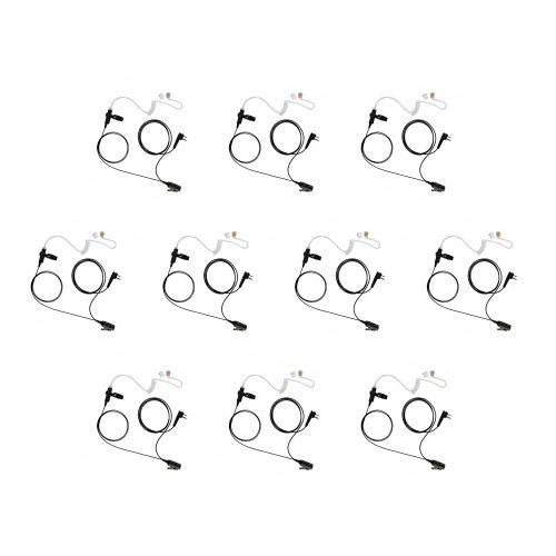  MAXTOP 10 Pack Maxtop ASK2425-M1A 1-Wire Clear Coil Surveillance Kit Earphone for Motorola CP200 Bearcom BC95 BC120 BC130