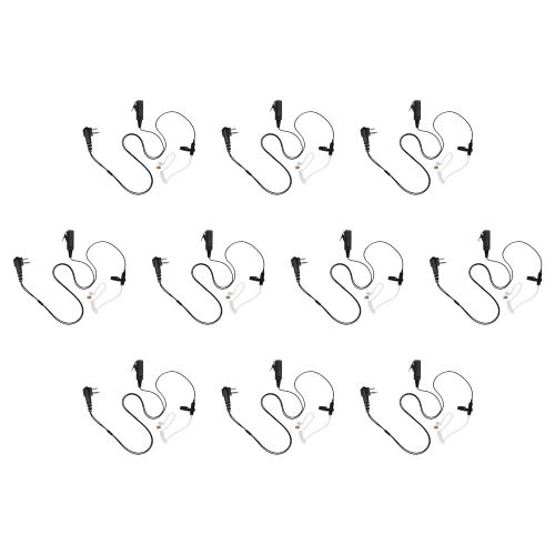  MAXTOP 10 Pack Maxtop ASK4038-H1 2-Wire Clear Coil Surveillance Kit Earphone for Hytera TC500 RELM RP6500 RCA BR250