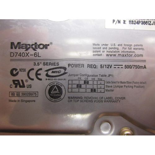  Maxtor D740X-6L 40GB UDMA/133 7200RPM 2MB IDE Hard Drive