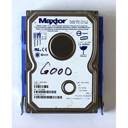  Maxtor DiamondMax Plus 9 160GB ATA/133 HDD, 6Y160L0041011, YAR41BW0 N,M,G,D