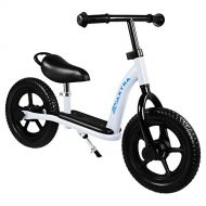 Maxtra Balance Bike Footrest Designed Bicycle Lightweight Adjustable White for Ages 2 to 7 Years Old