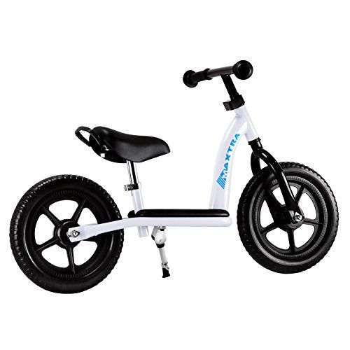  Maxtra Balance Bike Footrest Designed Bicycle Lightweight Adjustable White for Ages 2 to 7 Years Old