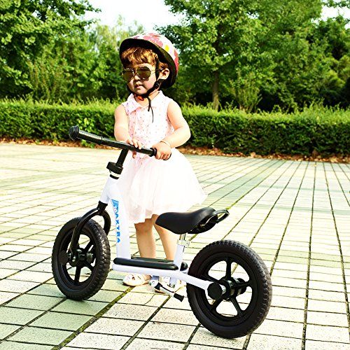  Maxtra Balance Bike Footrest Designed Bicycle Lightweight Adjustable White for Ages 2 to 7 Years Old