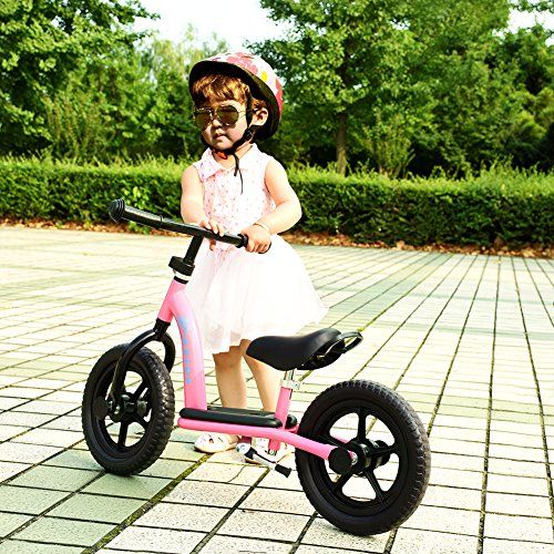  Maxtra No-Pedal Balance Bike Footrest Designed Bicycle Adjustable Pink for Ages 2 to 7 Years Old