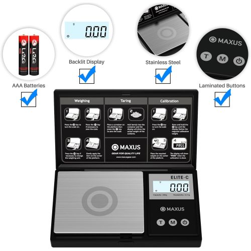  [아마존베스트]MAXUS Digital Reloading Scale 1500 Grains by 0.1gn Includes Calibration Weight, Powder Tray and a Handy Powder Scoop, 100g x 0.005g Gram Scale Grain Scale Pocket Scale Arrow Scale