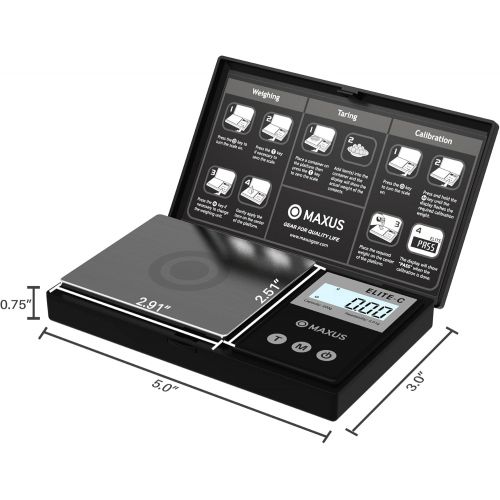  [아마존베스트]MAXUS Digital Reloading Scale 1500 Grains by 0.1gn Includes Calibration Weight, Powder Tray and a Handy Powder Scoop, 100g x 0.005g Gram Scale Grain Scale Pocket Scale Arrow Scale