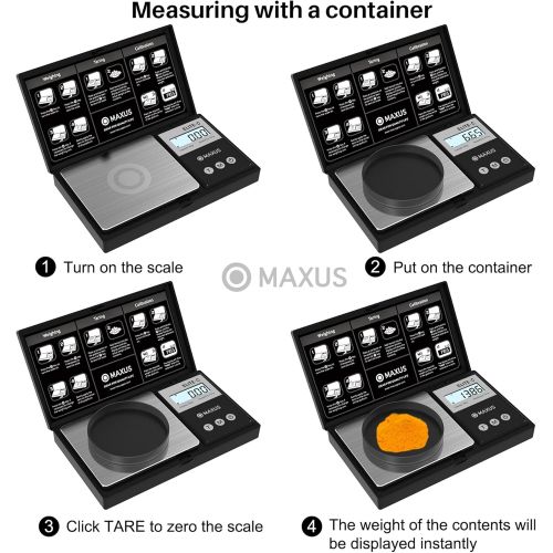  [아마존베스트]MAXUS Digital Reloading Scale 1500 Grains by 0.1gn Includes Calibration Weight, Powder Tray and a Handy Powder Scoop, 100g x 0.005g Gram Scale Grain Scale Pocket Scale Arrow Scale