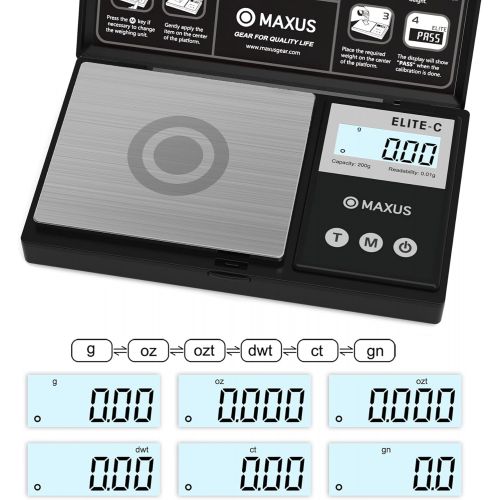  [아마존베스트]MAXUS Digital Reloading Scale 1500 Grains by 0.1gn Includes Calibration Weight, Powder Tray and a Handy Powder Scoop, 100g x 0.005g Gram Scale Grain Scale Pocket Scale Arrow Scale