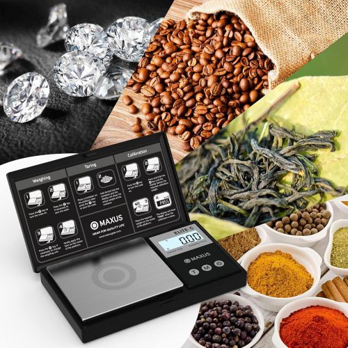  [아마존베스트]MAXUS Digital Reloading Scale 1500 Grains by 0.1gn Includes Calibration Weight, Powder Tray and a Handy Powder Scoop, 100g x 0.005g Gram Scale Grain Scale Pocket Scale Arrow Scale