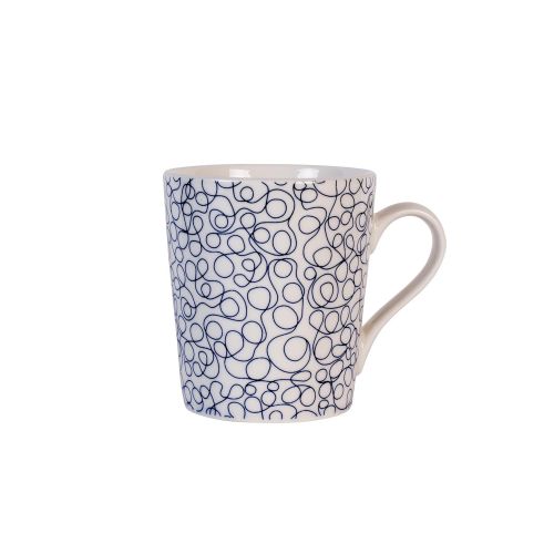  Maxwell and Williams Designer Homewares Maxwell & Williams Designer Homewares AI0059 Print Indigo coffee mug, 11.5 oz, Assorted