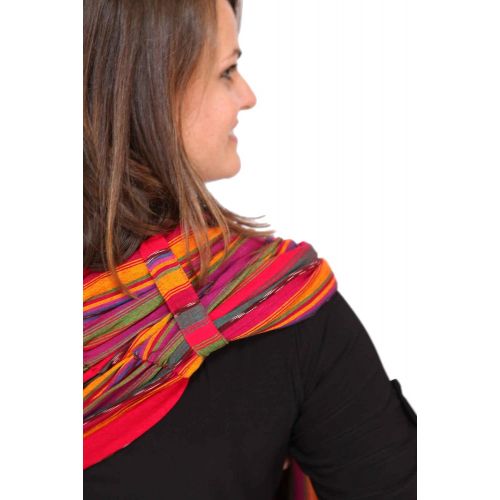  Maya Wrap ComfortFit Ring Sling & Baby Carrier - Bright Stripes - Large