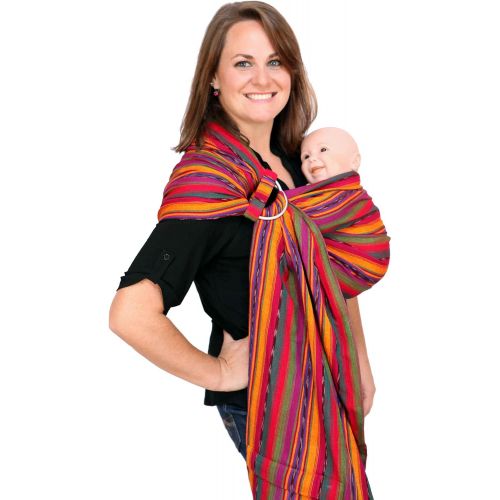  Maya Wrap ComfortFit Ring Sling & Baby Carrier - Bright Stripes - Large