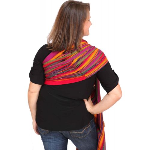  Maya Wrap ComfortFit Ring Sling & Baby Carrier - Bright Stripes - Large