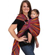 Maya Wrap Lightly Padded Ring Sling Baby Carrier - Bright Stripes - Medium