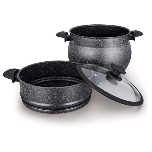  [아마존베스트]Mayerhoff Aluminium couscous pan with non-stick coating, 5 litres