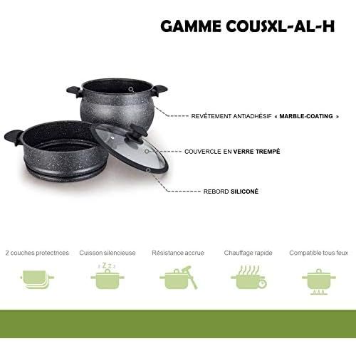  [아마존베스트]Mayerhoff Aluminium couscous pan with non-stick coating, 5 litres