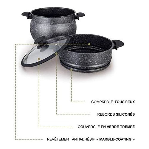  [아마존베스트]Mayerhoff Aluminium couscous pan with non-stick coating, 5 litres