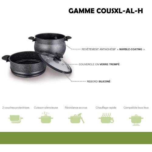  [아마존베스트]Mayerhoff Aluminium couscous pan with non-stick coating, 5 litres