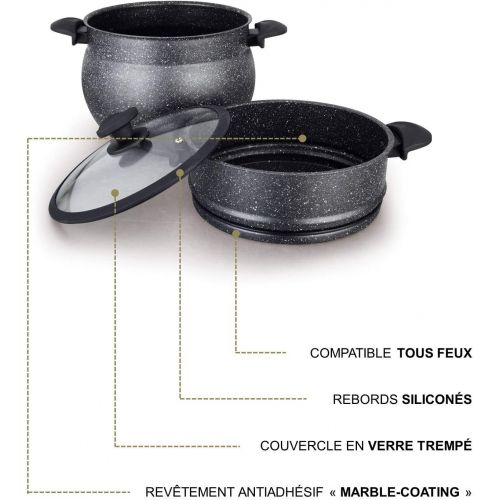  [아마존베스트]Mayerhoff Aluminium couscous pan with non-stick coating, 5 litres