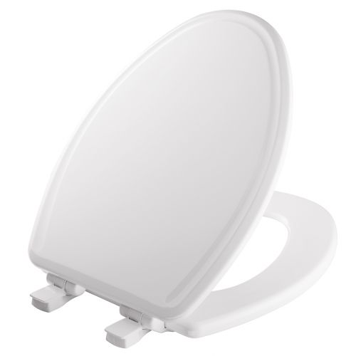  Mayfair Elongated Molded Wood Whisper Close Toilet Seat in White