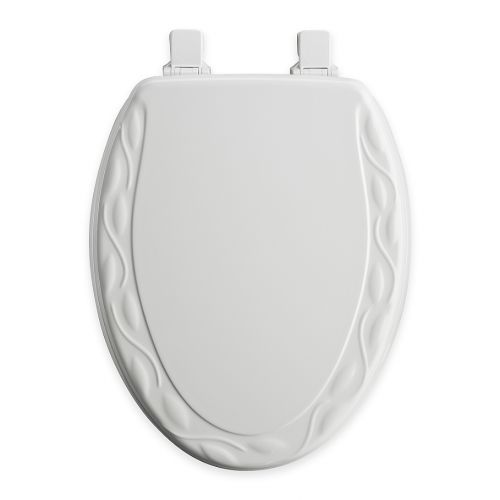  Mayfair Ivy Elongated Molded Wood Toilet Seat in White with Easy Clean & Change Hinge