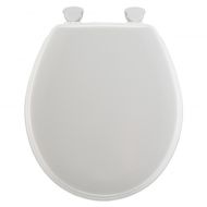 Mayfair Round Molded Wood Toilet Seat with Plastic Hinge in White