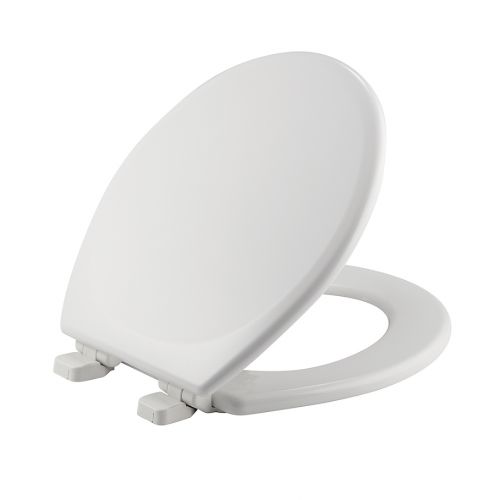  Mayfair Round Front Molded Wood Toilet Seat in White