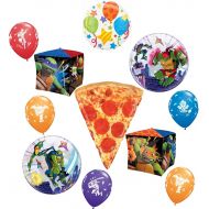 Mayflower Products TMNT Birthday Party Supplies Teenage Mutant Ninja Turtle Cubez and Pizza Balloon Bouquet Decorations