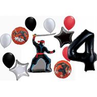 Mayflower Products Stealth Ninja Party Supplies 4th Birthday Balloon Bouquet Decorations 12 piece kit