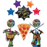 Mayflower Products Teenage Mutant Ninja Turtles Party Supplies TMNT Raphael, Leonardo and Pizza Birthday Balloon Bouquet Decorations