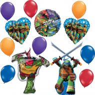 Mayflower Products TMNT Party Supplies Teenage Mutant Ninja Turtles Leonardo and Raphael Birthday Balloon Bouquet Decorations