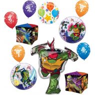 Mayflower Products TMNT Party Supplies Teenage Mutant Ninja Turtle Birthday Cubez and Raphael Balloon Bouquet Decorations