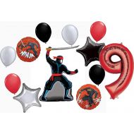 Mayflower Products Stealth Ninja Party Supplies 9th Birthday Balloon Bouquet Decorations 12 piece kit