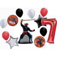 Mayflower Products Stealth Ninja Party Supplies 7th Birthday Balloon Bouquet Decorations 12 piece kit