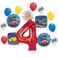 Mayflower Products Disney Cars Party Supplies Lightning McQueen 4th Birthday Balloon Bouquet Decorations 15 pieces