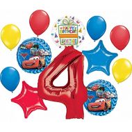Mayflower Products Disney Cars Party Supplies Lightning McQueen 4th Birthday Balloon Bouquet Decorations 12 pieces