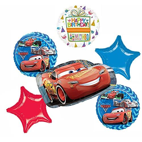  Mayflower Products Disney Cars Party Supplies Lightning McQueen Birthday Balloon Bouquet Decorations